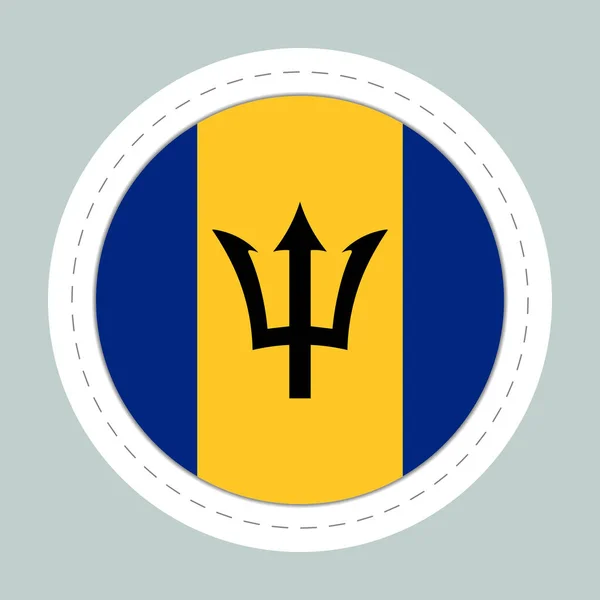 Bola Adesiva Com Bandeira Barbados Esfera Redonda Ícone Modelo Símbolo — Vetor de Stock
