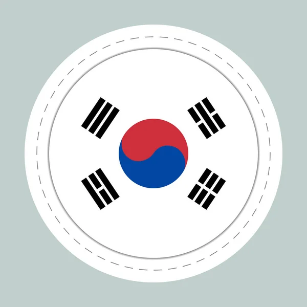韓国の国旗が付いたガラスボール 丸い球 テンプレートアイコン 韓国のシンボル 光沢のある現実的なボール 3D抽象的なベクトルイラスト 大きなバブル — ストックベクタ