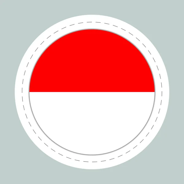 Sticker ball with flag of Indonesia. Round sphere, template icon. Indonesian national symbol. Glossy realistic ball, 3D abstract vector illustration. Big bubble — Stock Vector
