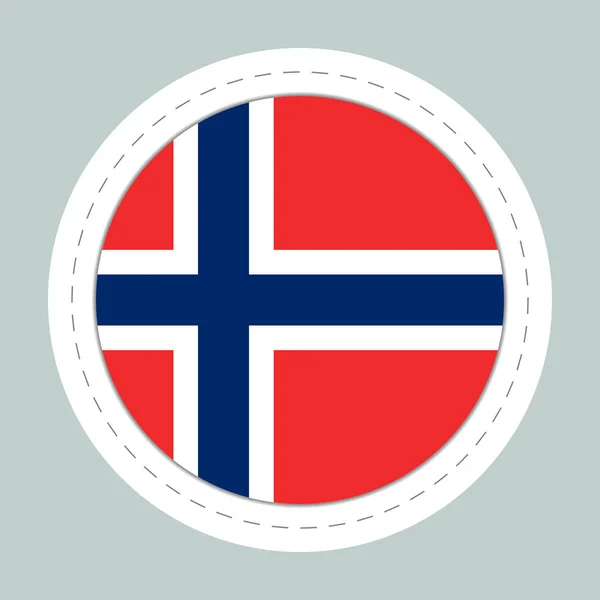 Pelota adhesiva con bandera de Noruega. Esfera redonda, icono de plantilla. Símbolo nacional noruego. Bola realista brillante, ilustración vectorial abstracta 3D. Burbuja grande — Vector de stock