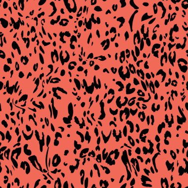Soyut modern leopar pürüzsüz desen. Hayvanlar modaya uygun arka plan. Baskı, kart, kartpostal, kumaş ve tekstil için renk dekoratif vektör çizimi. Modern stilize cilt süsü