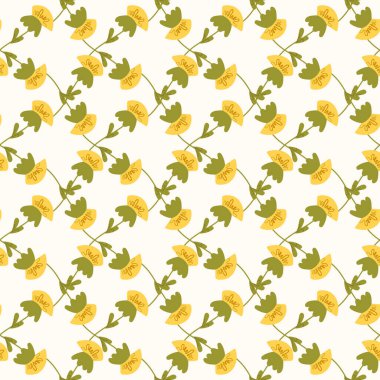 Geleneksel halk sanatları süslerine dayanan kusursuz çiçek desenleri. Işıklı arka planda renkli çiçekler. İskandinav tarzı. İsveç İskandinav tarzı. Vektör çizimi. Basit minimalist desen