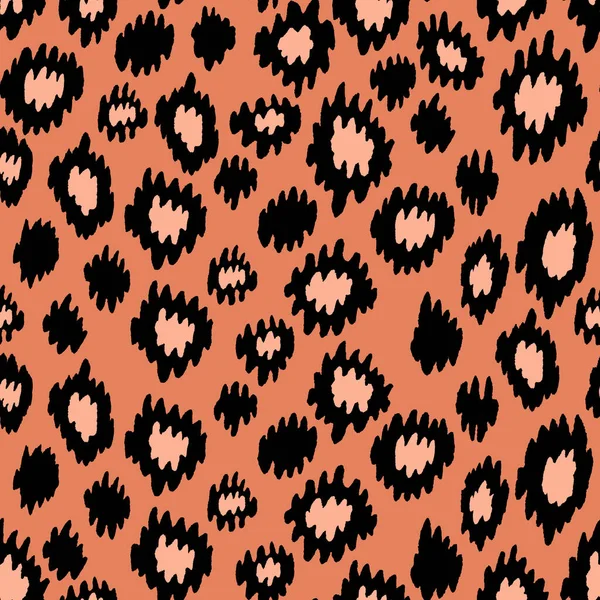 Padrão sem costura de leopardo moderno abstrato. Animais de fundo na moda. Ilustração de estoque de vetor decorativo de cor para impressão, cartão, cartão postal, tecido, têxtil. Ornamento moderno de pele estilizada — Vetor de Stock