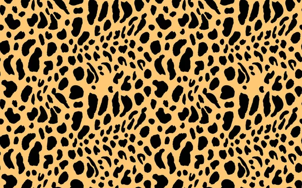 Patrón moderno sin costuras de leopardo abstracto. Animales de fondo de moda. Beige y negro vector decorativo stock ilustración para imprimir, tarjeta, postal, tela, textil. Adorno moderno de piel estilizada — Archivo Imágenes Vectoriales