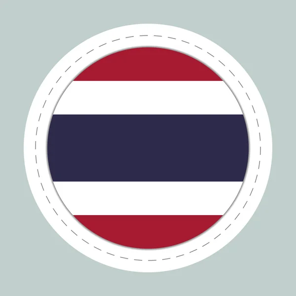 Sticker ballon avec drapeau de Thaïlande. Sphère ronde, icône modèle. Symbole national. Boule réaliste brillante, illustration vectorielle abstraite 3D. Grande bulle — Image vectorielle
