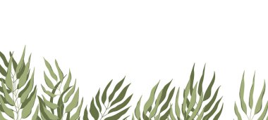 Renkli egzotik yapraklı çiçek web afişi. Doğa konsepti tasarımı. Yaz dallı modern çiçek kompozisyonları. Ekoloji, natura, çevre teması üzerine vektör illüstrasyonu