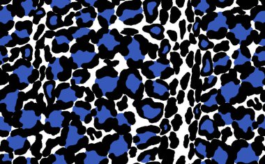 Soyut modern leopar pürüzsüz desen. Hayvanlar modaya uygun arka plan. Baskı, kart, kartpostal, kumaş ve tekstil için beyaz ve siyah vektör stok çizimi. Modern stilize cilt süsü.