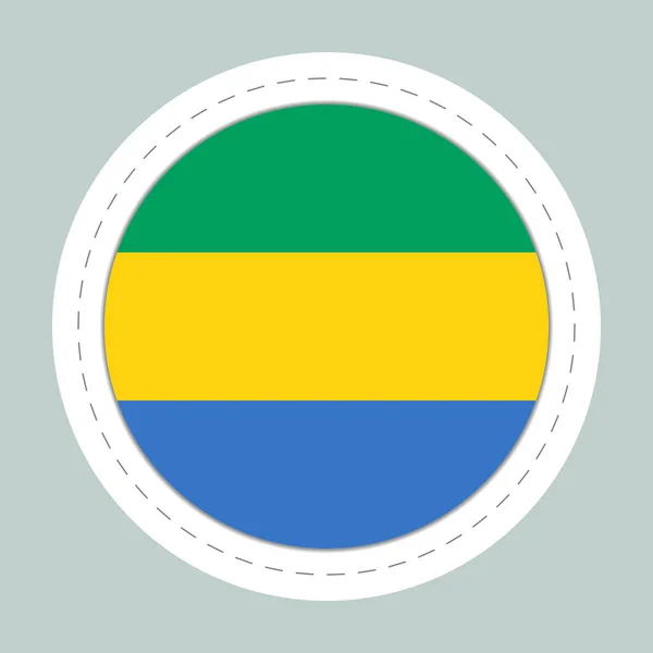 Sticker ballon avec drapeau du Gabon. Sphère ronde, icône modèle. Symbole national. Boule réaliste brillante, illustration vectorielle abstraite 3D. Grande bulle — Image vectorielle