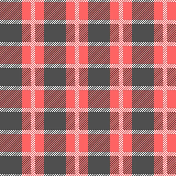 분홍 과 회색 스코틀랜드 방직 섬유 무결 패턴. 직물 질감으로 타탄 플 라디 드를 확인 합니다. 천, 카드, 직물에 대한 기하학적 배경을 구체화하 십시오. 모노크롬 그래픽 반복 디자인. 현대의 네모난 장식 — 스톡 벡터