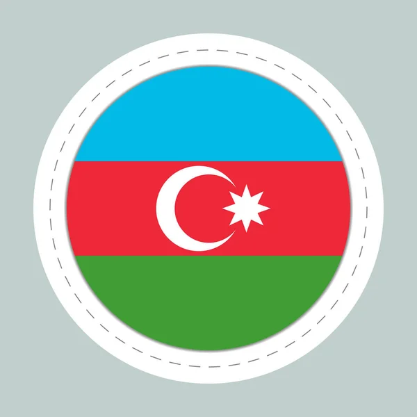 Pelota adhesiva con bandera de Azerbaiyán. Esfera redonda, icono de plantilla. Símbolo nacional azerbaiyano. Bola realista brillante, ilustración vectorial abstracta 3D. Burbuja grande — Archivo Imágenes Vectoriales