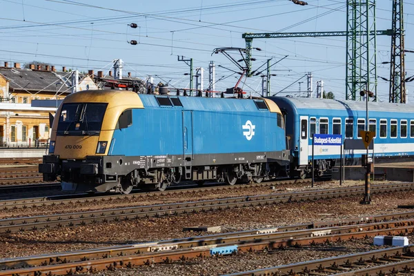 Budapeste Hungria Maio 2021 Transporte Ferroviário Internacional Regional Comboio Carga — Fotografia de Stock