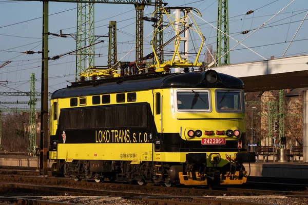 Budapest Hungary February 2021 International Train Transportation Locomotive Train Station — Fotografia de Stock