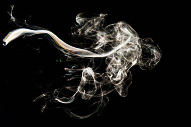 Smoke effect texture. Isolated background. Black and dark backdrop. Smokey fire and mistic effect. Spirit wave. Photo realistic mist stock image.