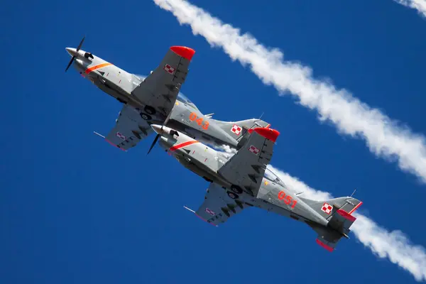 Radom Lengyelország 2013 Augusztus Katonai Kiképző Repülőgép Légibázison Légierő Repülés — Stock Fotó