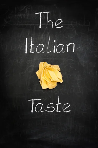 The Italian Taste - Pasta on Blackboard — Stock Photo, Image