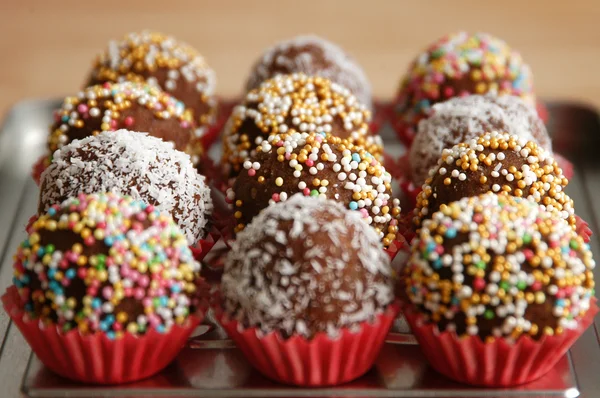 Chocolate balls - cake pops Stock Picture