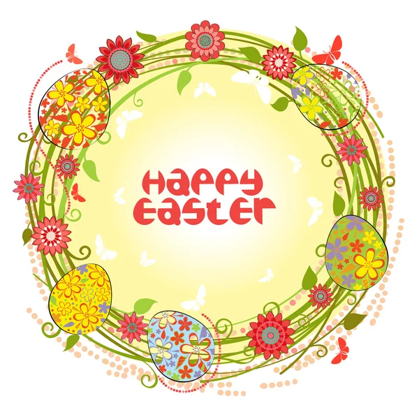 Vector Easter cards floral wreath — Stock Vector