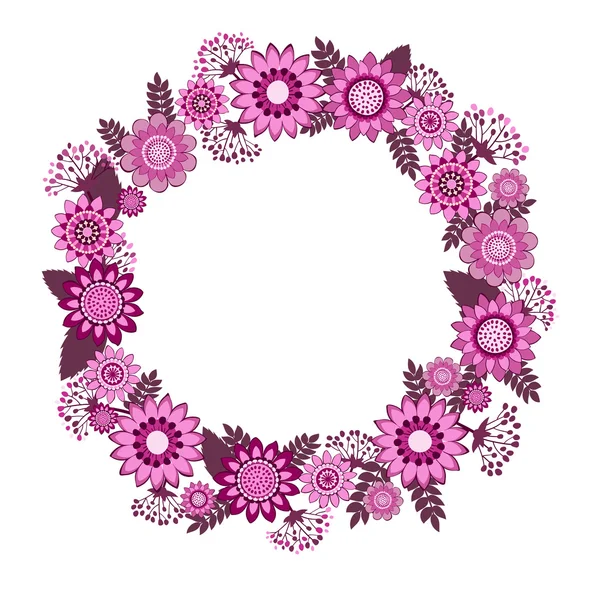 Vector flowers decorative wreath — Stock Vector