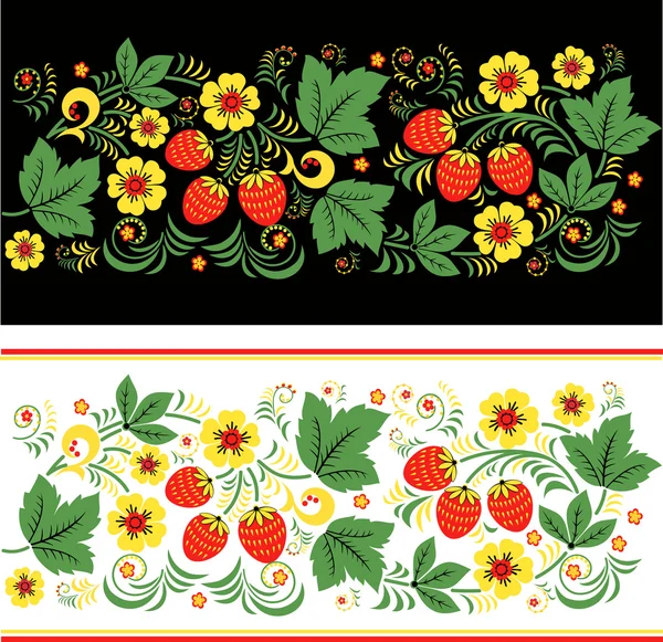 Vector pattern seamless khokhloma Russians — Stock Vector