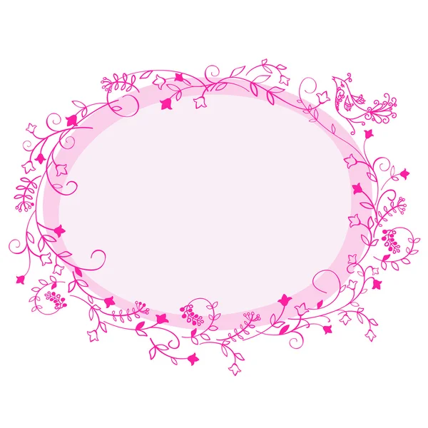 Vector Decoratief frame met bloemen en vogels — Stockvector