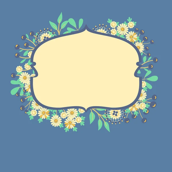 Cadre vectoriel avec fleurs et baies — Image vectorielle