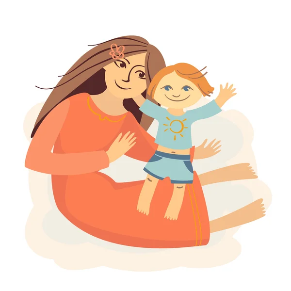 Vector mother and child — Stock Vector