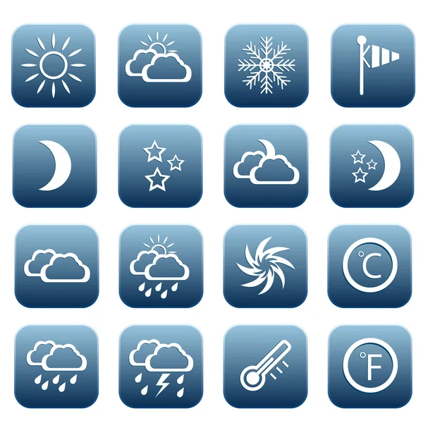 Conjunto de ícones meteorológicos —  Vetores de Stock
