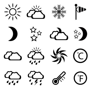 siyah weather simge kümesi