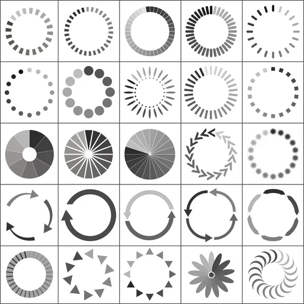 Jeu d'icônes d'état de chargement — Image vectorielle