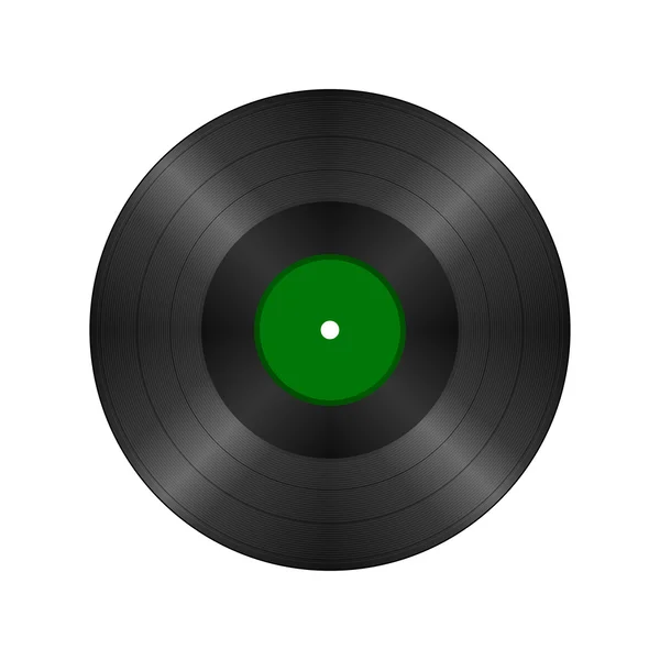 Černý vintage vinyl záznam — Stockový vektor