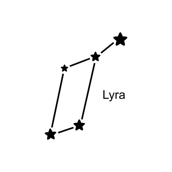 Constelación Lyra Sobre Fondo Blanco Ilustración Vectorial — Vector de stock