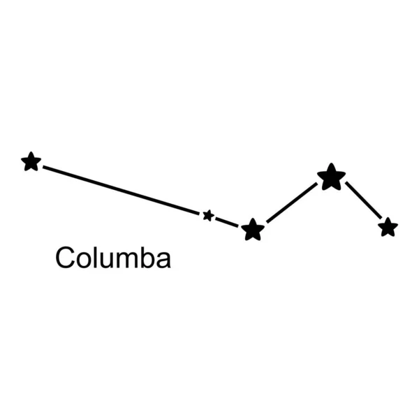Konstellation Columba Vit Bakgrund Vektor Illustration — Stock vektor