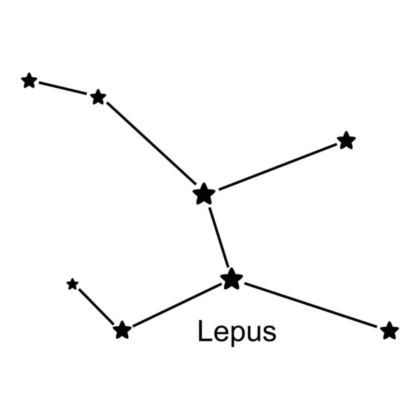 Constelação Lepus Sobre Fundo Branco Ilustração Vetorial — Vetor de Stock