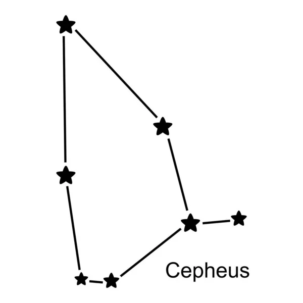 Αστερισμός Cepheus Λευκό Φόντο Διανυσματική Απεικόνιση — Διανυσματικό Αρχείο