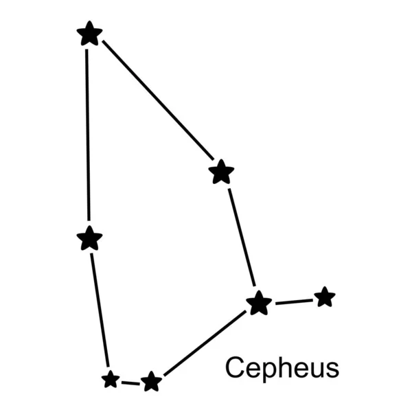 Beyaz Arkaplan Üzerindeki Takımyıldız Cepheus Vektör Illüstrasyonu — Stok Vektör