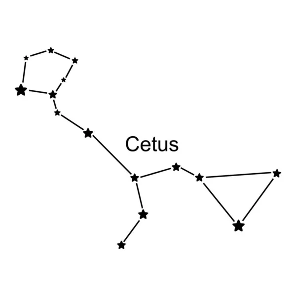 Csillagkép Cetus Fehér Háttér Vektor Illusztráció — Stock Vector