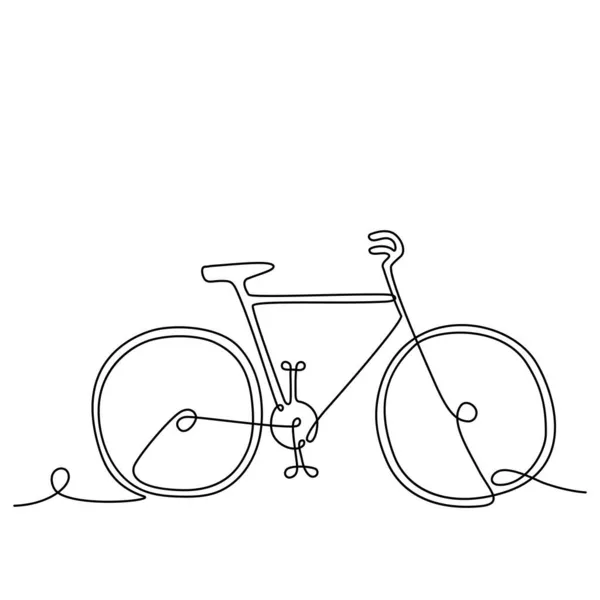 Bicycle One Continuous Line Drawing Vector Illustration — Stock Vector
