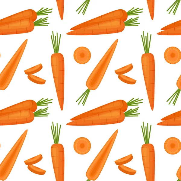 Бесшовный Рисунок Морковью Морковь Фон Векторная Иллюстрация — стоковый вектор