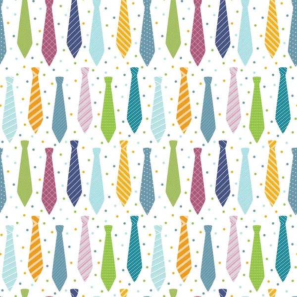 Nahtloses Muster Mit Krawatten Glücklicher Vatertag Vektor Illustration — Stockvektor