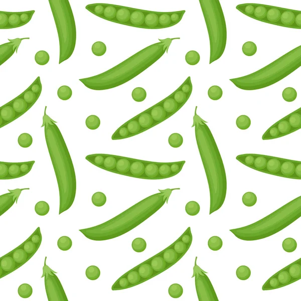 Seamless Pattern Green Pea Vector Illustration — Wektor stockowy