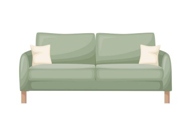 Sofa. Comfortable sofa for interior design, vector illustratio
