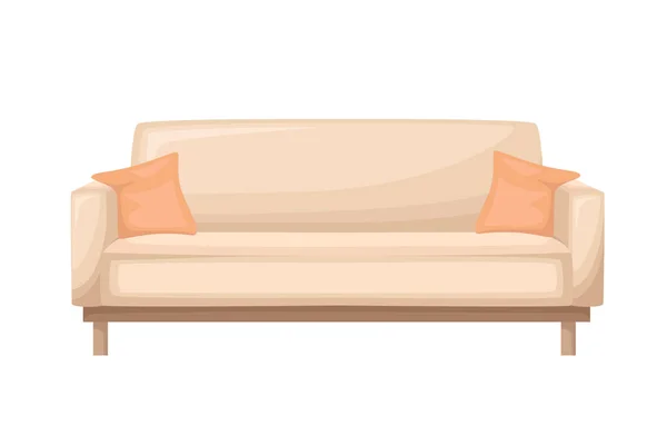 Canapé Canapé Confortable Pour Design Intérieur Illustration Vectorielle — Image vectorielle