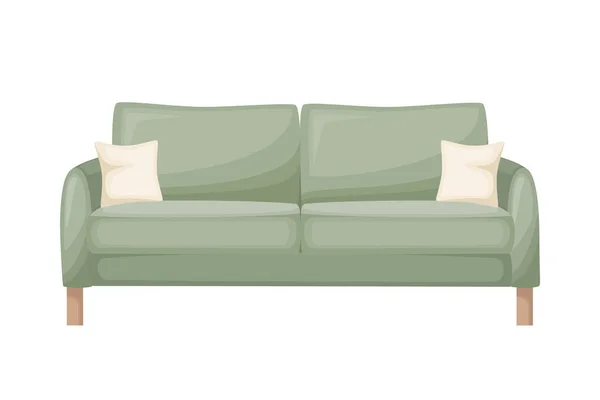 Sofa Comfortable Sofa Interior Design Vector Illustratio — Stock Vector