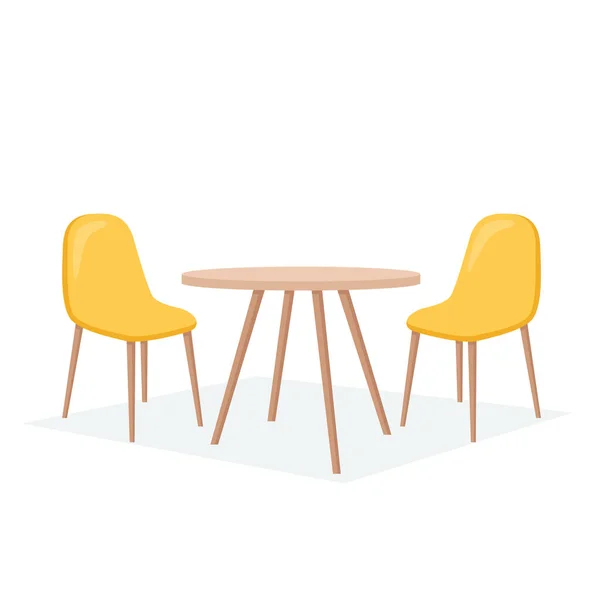 Table Chaises Mobilier Pour Cuisine Design Intérieur Café Restaurant Illustration — Image vectorielle