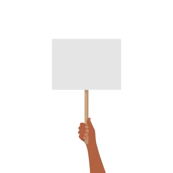 Hand Holding Blank Placard Demonstration Protest Concept Vector Illustration — Vetor de Stock