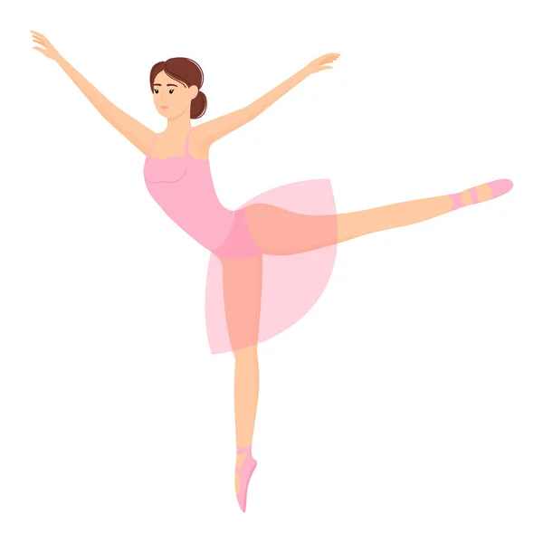 Ballet Dancer Beautiful Graceful Dancing Ballerina Vector Illustration — Vector de stock