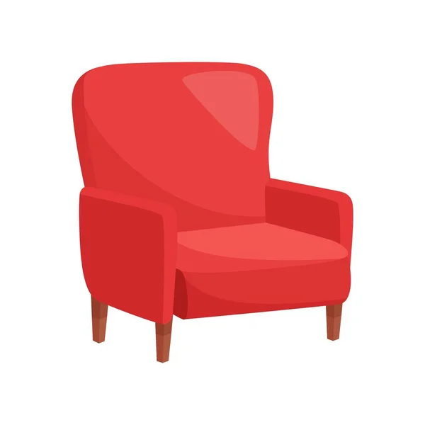 Red Armchair White Background Vector Illustration — Stock Vector