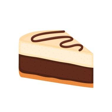 Piece of cheesecake. Pie isolated on white background, vector illustration