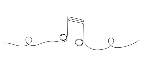 Music Note One Continuous Line Drawing Vector Illustration — Vector de stock