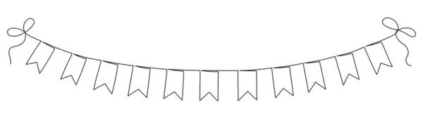 Continuous Line Drawing Garland Vector Illustration — Stockvector